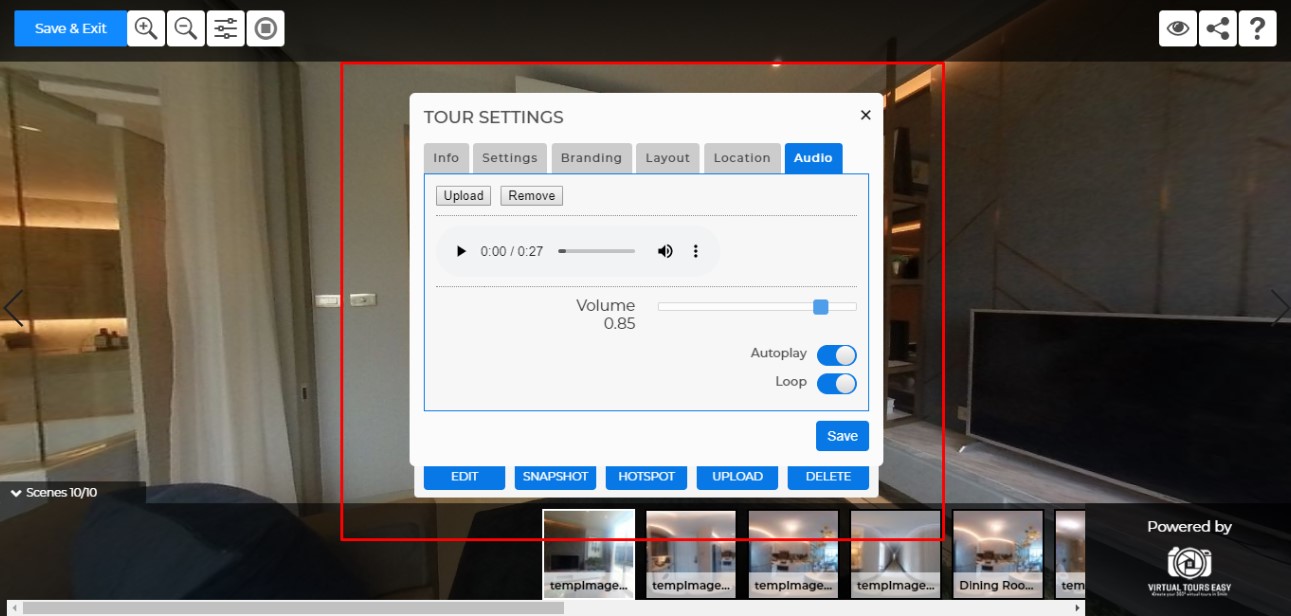 Tutorial How to Add Background Music for Your Tour or for Each Scene?